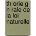 Th Orie G N Rale de La Loi Naturelle