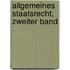 Allgemeines Staatsrecht, Zweiter Band