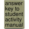 Answer Key to Student Activity Manual by Irene Marchegiani