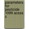 Parameters for Pesticide 1099 Acsss C by Knaak