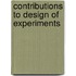 Contributions to Design of Experiments