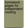 Homework Pages for Independent Reading door Pam Allyn
