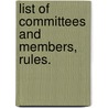 List of Committees and Members, Rules. door Onbekend