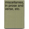 Miscellanies, in prose and verse, etc. door M. Aikman