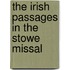The Irish Passages in the Stowe Missal