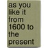 As You Like It From 1600 To The Present