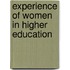 Experience of Women in Higher Education