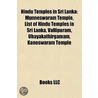 Hindu Temples in Sri Lanka: Munneswaram by Books Llc