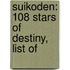 Suikoden: 108 Stars of Destiny, List Of