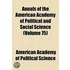Annals Of The American Academy Of Politi
