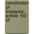 Constitution of Malaysia: Article 153 Of