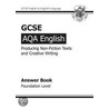 Gcse Aqa A Answer Book Foundation Writing by Richards Parsons