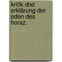 Kritik dnd Erklärung der Oden des Horaz.