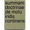 Summam doctrinae de motu iridis continens by Heinrich Weber Ernst