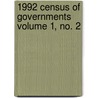 1992 Census of Governments Volume 1, No. 2 door United States Bureau of Census