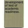Development of Test of Academic Readiness. door Tanachit Kasintorn