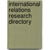 International Relations Research Directory door Europa Publications