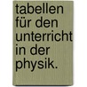 Tabellen für den Unterricht in der Physik. door Ernst Ludwig Schubarth