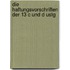 Die Haftungsvorschriften Der 13 C Und D Ustg