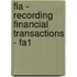 Fia - Recording Financial Transactions - Fa1
