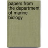 Papers from the Department of Marine Biology door Alfred G. Mayer