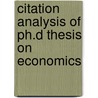 Citation Analysis of Ph.D Thesis on Economics by Madansing D. Golwal