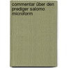 Commentar über den Prediger Salomo microform by Elster