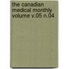 The Canadian Medical Monthly Volume V.05 N.04 door Onbekend