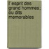 L' Esprit Des Grand Hommes; Ou Dits Memorables