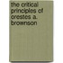 The Critical Principles of Orestes A. Brownson