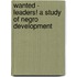 Wanted - Leaders! a Study of Negro Development