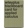 Wileyplus Blackboard Card for Applied Calculus door Deborah Hughes-Hallett