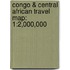 Congo & Central African Travel Map: 1:2,000,000
