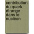 Contribution du quark étrange dans le nucléon