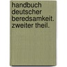 Handbuch deutscher Beredsamkeit. Zweiter Theil. door Oskar Ludwig Bernhard Wolff