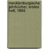 Mecklenburgische Jahrbücher, Erstes Heft, 1866