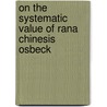 On the Systematic Value of Rana Chinesis Osbeck door Stephen Joseph Ladislaws Bolkay