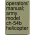 Operators' Manual; Army Model Ch-54b Helicopter