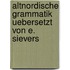 Altnordische Grammatik Uebersetzt Von E. Sievers