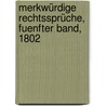 Merkwürdige Rechtssprüche, Fuenfter Band, 1802 by Ernst F. Klein