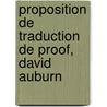 Proposition de traduction de Proof, David Auburn door Jean-Yves Pelardy