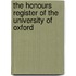 The Honours Register Of The University Of Oxford