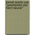 Bertolt Brecht und "Geschichten von Herrn Keuner"