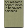 Onr Research Opportunities in Behavioral Sciences door Robert Duncan Luce
