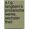 A.F.G. Langbein's prosaische Werke, sechster Theil door August Friedrich Ernst Langbein