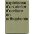Expérience d'un Atelier d'Ecriture en Orthophonie