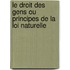 Le Droit Des Gens Ou Principes de La Loi Naturelle