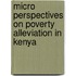 Micro Perspectives On Poverty Alleviation In Kenya
