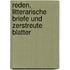 Reden, litterarische Briefe und zerstreute Blatter