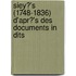 Siey?'s (1748-1836) D'Apr?'s Des Documents in Dits